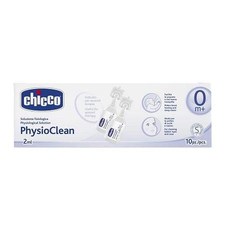 CHICCO PHYSIOCLEAN SOLUZIONE FISIOLOGICA 10 FLACONCINI 2 ML - Gruppofarmastore.it