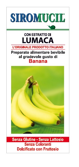 SIROMUCIL PREPARATO ALIMENTARE CON ESTRATTO DI LUMACA ALLA BANANA 150 ML - Gruppofarmastore.it