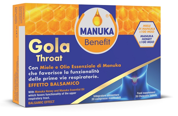 MANUKA BENEFIT GOLA THROAT 20 COMPRESSE MASTICABILI - Gruppofarmastore.it