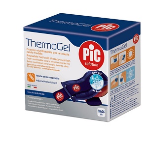 THERMOGEL CUSCINO TERAPIA CALDO FREDDO 10X26 CM CON FASCIA ELASTICA - Gruppofarmastore.it