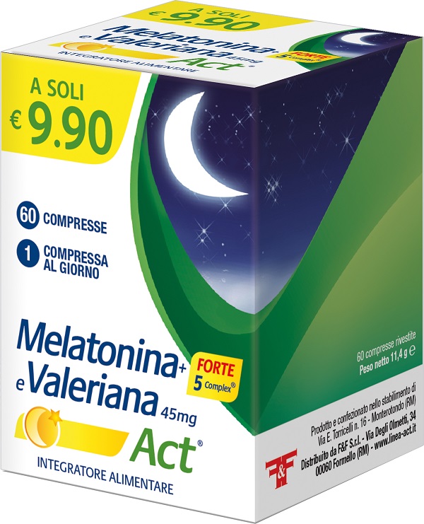 MELATONINA+FORTE 5 COMPLEX E VALERIANA ACT 60 COMPRESSE - Gruppofarmastore.it