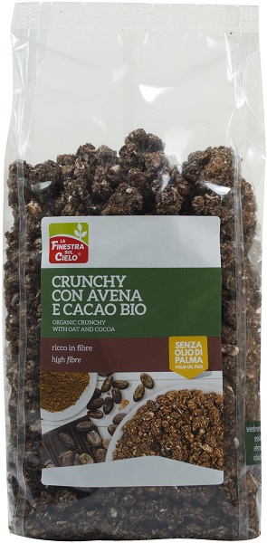 FSC CRUNCHY CON AVENA E CACAO BIO AD ALTO CONTENUTO DI FIBRE CON OLIO DI GIRASOLE SENZA OLIO DI PALMA 375 G - Gruppofarmastore.it