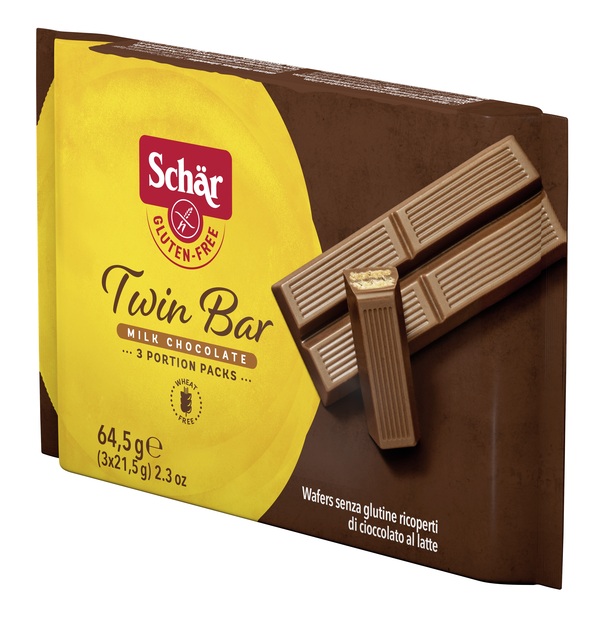 SCHAR TWIN BAR WAFERS RICOPERTI DI CIOCCOLATO AL LATTE 3 PEZZI DA 21,5 G - Gruppofarmastore.it