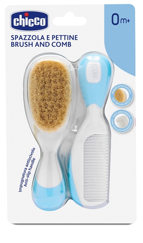 CHICCO SPAZZOLA + PETTINE AZZURRO - Gruppofarmastore.it