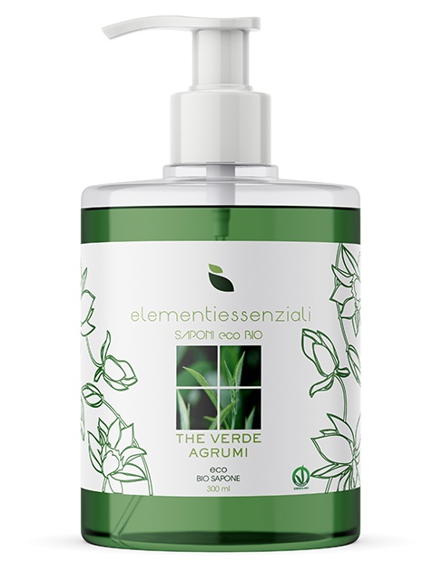 ELEMENTIESSENZIALI SAPONE ECO BIO THE VERDE AGRUMI 300ML - Gruppofarmastore.it