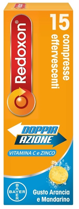 REDOXON DOPPIA AZIONE 15 COMPRESSE EFFERVESCENTI VITAMINA C ZINCO ARANCIA E MANDARINO 45,78 G - Gruppofarmastore.it