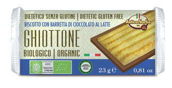 GHIOTTONE BISCOTTO ACCOPPIATO CON CIOCCOLATO AL LATTE 23 G - Gruppofarmastore.it