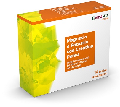 MAGNESIO E POTASSIO CON CREATINA ARANCIA PENSA 14 BUSTINE - Gruppofarmastore.it