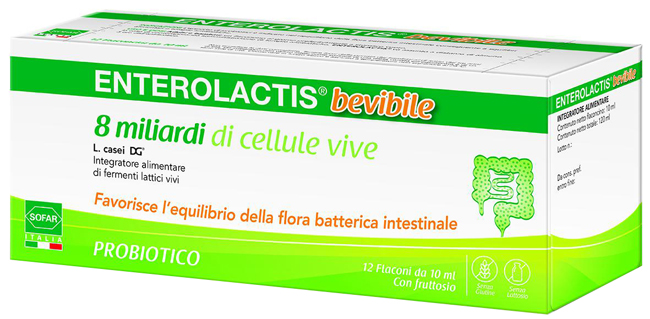 ENTEROLACTIS BEVIBILE 12 FLACONCINI DA 10 ML SOFAR - Gruppofarmastore.it