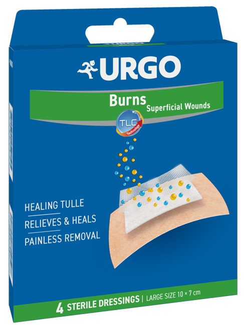 URGO CEROTTO PER USTIONI E FERITE 100X70 MM 4 PEZZI - Gruppofarmastore.it