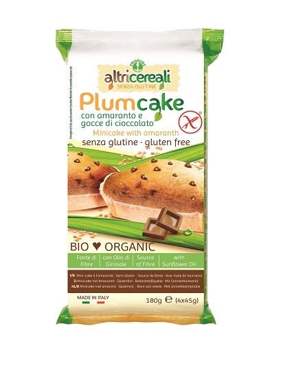 ALTRICEREALI PLUMCAKE DI AMARANTO CON GOCCE DI CIOCCOLATO 4 X 45 G - Gruppofarmastore.it