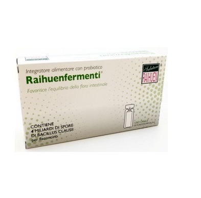 RAIHUEN RAIHUENFERMENTI PROBIOTICI DI BACILLUS CLAUSII 20 FIALE MONODOSE DA 5 ML - Gruppofarmastore.it
