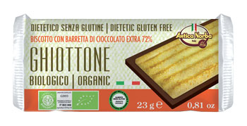 GHIOTTONE BISCOTTO ACCOPPIATO CON CIOCCOLATO EXTRAFONDENTE AL 72% 23 G - Gruppofarmastore.it