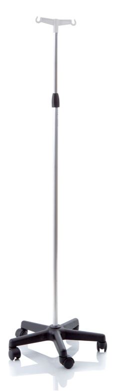 ASTA FLEBO IN ALLUMINIO ANODIZZATO BASE IN POLIPROPILENE SU RUOTE 2 GANCI ALTEZZA REGOLABILE 133-230 CM SKEMA - Gruppofarmastore.it