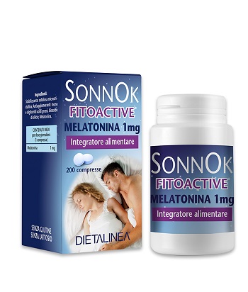 SONNOK FITOACTIVE MELATONINA 1MG 200 COMPRESSE DIETALINEA - Gruppofarmastore.it