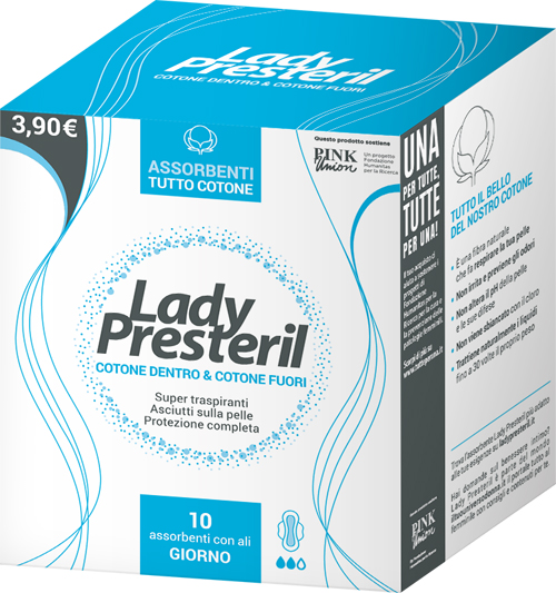 LADY PRESTERIL COTONE DENTRO & COTONE FUORI 10 ASSORBENTI CON ALI GIORNO PROMO - Gruppofarmastore.it