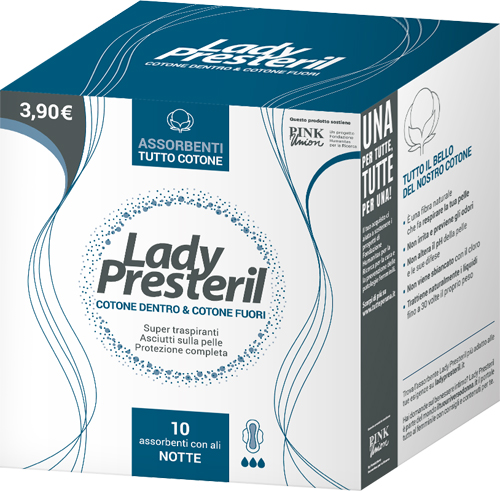 LADY PRESTERIL COTONE DENTRO & COTONE FUORI 10 ASSORBENTI CON ALI NOTTE PROMO - Gruppofarmastore.it