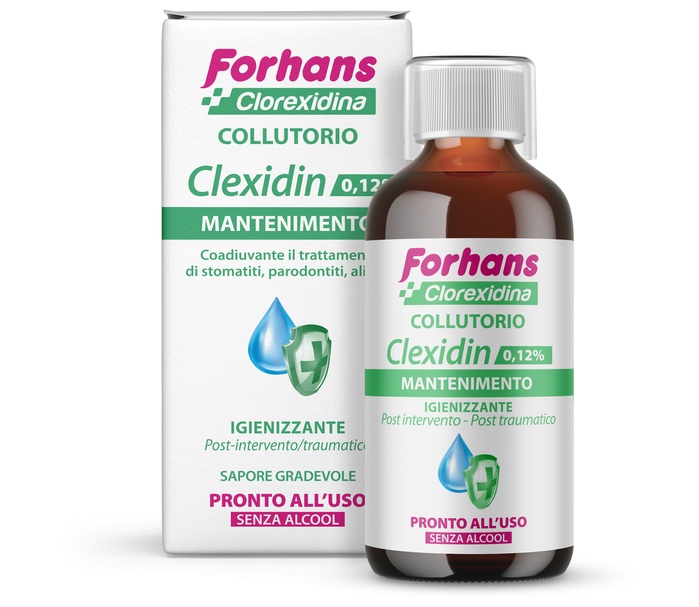 FORHANS COLLUTORIO CON CLOREXIDINA 0,12 CLEXIDIN SENZA ALCOOL 200 ML - Gruppofarmastore.it
