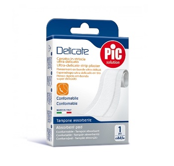 CEROTTO PIC DELICATE STRISCIA BIANCA CON TAMPONE ANTIBATTERICO CM 8X0,5 M - Gruppofarmastore.it