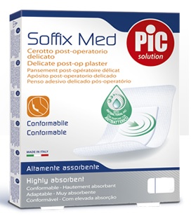 CEROTTO PIC SOFFIX MED IN TNT CON TAMPONE CENTRALE ASSORBENTE STERILE MONOUSO STERILE 25X10 CM ANTIBATTERICO 3 PEZZI - Gruppofarmastore.it