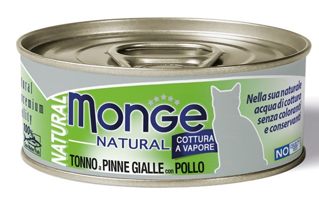 MONGE NATURAL QUALITY GATTO MONGE NATURAL TONNO DEL PACIFICO CON POLLO 80 G - Gruppofarmastore.it