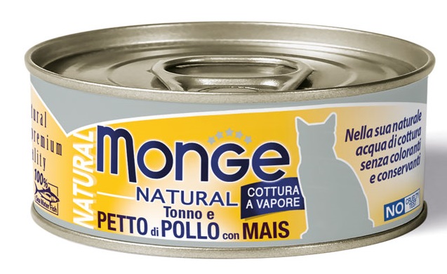 MONGE NATURAL QUALITY GATTO MONGE NATURAL PETTO DI POLLO CON MAIS 80 G - Gruppofarmastore.it