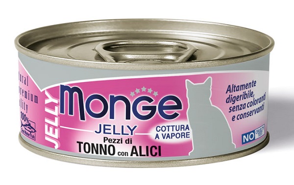 MONGE NATURAL QUALITY GATTO MONGE JELLY PEZZI DI TONNO/ACCIUGHINE 80 G - Gruppofarmastore.it