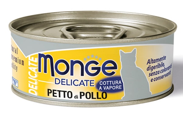 MONGE NATURAL QUALITY GATTO MONGE DELICATE PETTO DI POLLO 80 G - Gruppofarmastore.it