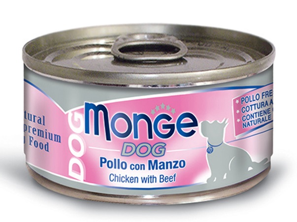 MONGE NATURAL QUALITY UMIDO CANE MONGE DOG POLLO CON MANZO 95 G - Gruppofarmastore.it