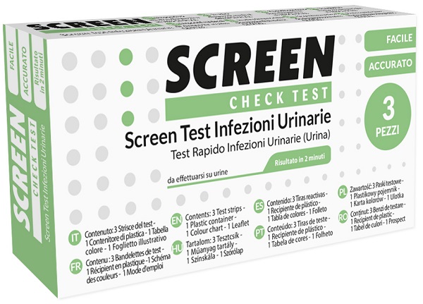 TEST PER L'INDIVIDUAZIONE RAPIDA DI LEUCOCITI SANGUE NITRITO E PROTEINA NELL'URINA SCREEN CHECK TEST INFEZIONI VIE URINARIE 3 PEZZI - Gruppofarmastore.it