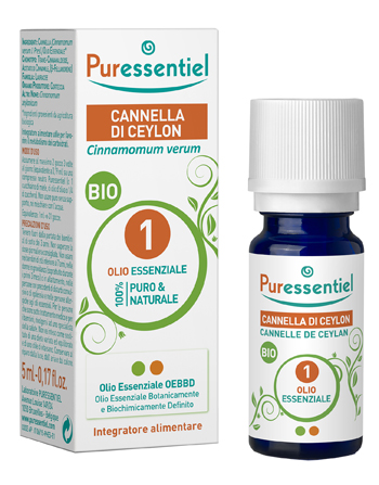 PURESSENTIEL CANNELLA CEYLON OLIO ESSENZIALE BIO 5 ML - Gruppofarmastore.it