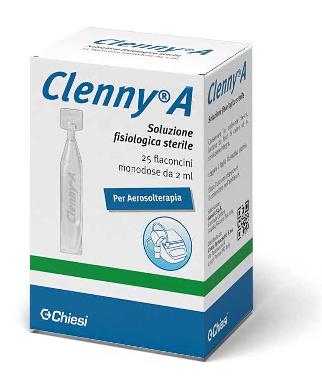 CLENNY A SOLUZIONE FISIOLOGICA STERILE PER AEROSOLTERAPIA 25 FLACONCINI MONODOSE DA 2 ML - Gruppofarmastore.it