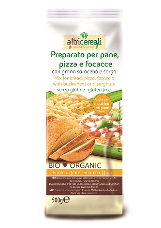 ALTRICEREALI PREPARATO PER PANE PIZZA E FOCACCE CON GRANO SARACENO E SORGO 500 G SENZA UOVA - Gruppofarmastore.it