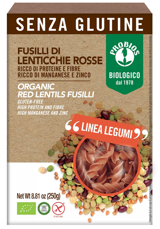 SPECIALITA' 100% LEGUMI FUSILLI LENTICCHIE ROSSE 250 G - Gruppofarmastore.it