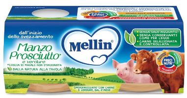 MELLIN OMOGENEIZZATO MANZO PROSCIUTTO CON VERDURE 2 PEZZI X 120 G - Gruppofarmastore.it