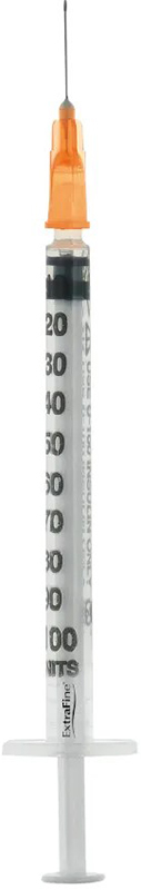 SIRINGA PER INSULINA EXTRAFINE 1ML 100 UI AGO REMOVIBILE 25 GAUGE 0,5X16 MM 1 PEZZO - Gruppofarmastore.it
