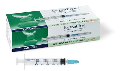 SIRINGA IPODERMICA EXTRAFINE 2,5 CC G23 0,60X30 10 PEZZI - Gruppofarmastore.it
