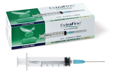 SIRINGA EXTRAFINE 5 ML GAUGE 23 0,60X30MM 10 PEZZI - Gruppofarmastore.it