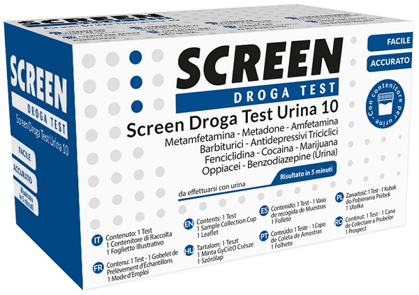 DROGA TEST CHE RILEVA 10 DROGHE TRAMITE URINA RISULTATO PER OGNI DROGA ANALIZZATA SCREEN DROGA TEST URINA 10 - Gruppofarmastore.it