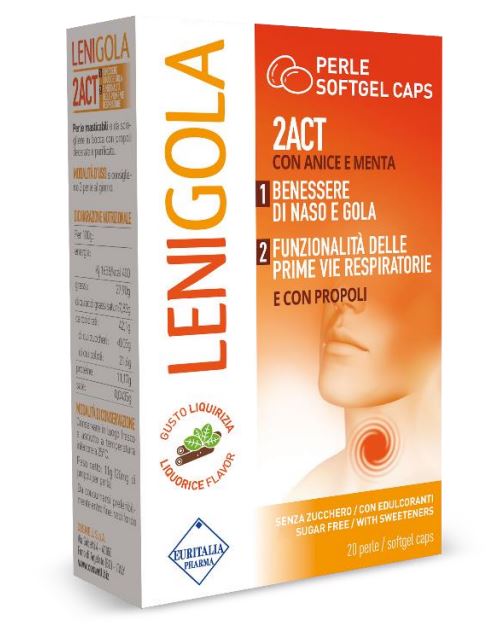 LENIGOLA 20 PERLE SOFTGEL CAPS LIQUIRIZIA - Gruppofarmastore.it