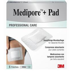 MEDICAZIONE MEDIPORE+PAD 5X7,2CM 5PEZZI - Gruppofarmastore.it