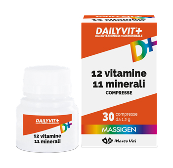 MASSIGEN DAILYVIT 12 VITAMINE 11 MINERALI 30 COMPRESSE RIVESTITE - Gruppofarmastore.it