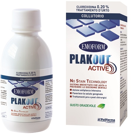 EMOFORM PLAK OUT ACTIVE CLOREXIDINA 0,20% COLLUTORIO 200 ML - Gruppofarmastore.it