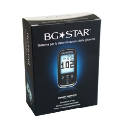 KIT BGSTAR CON 1 GLUCOMETRO 1 DISPOSITIVO PUNGIDITO 25 STRISCE REATTIVE E 25 LANCETTE PUNGIDITO - Gruppofarmastore.it