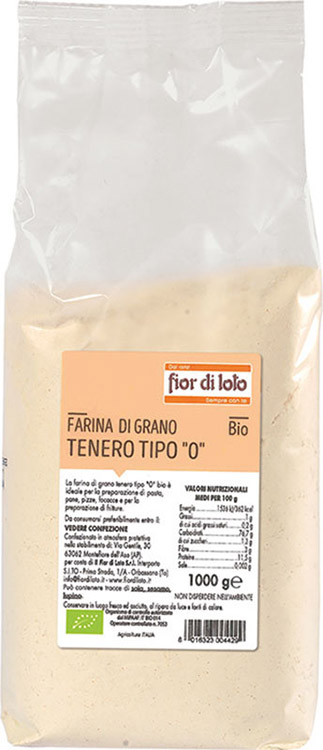 FARINA FINE DI GRANO TENERO 0 BIOLOGICO 1000 G - Gruppofarmastore.it