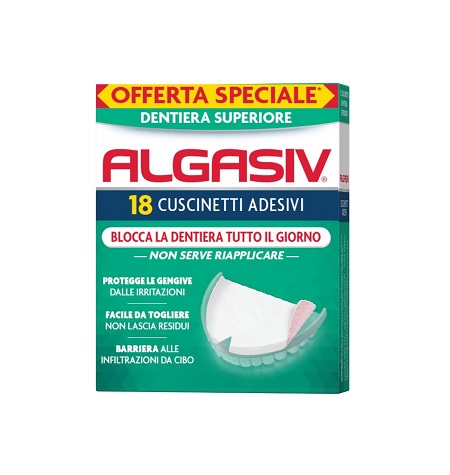 ALGASIV ADESIVO PER PROTESI DENTARIA SUPERIORE 15 PEZZI OFFERTA SPECIALE + 3 PEZZI - Gruppofarmastore.it