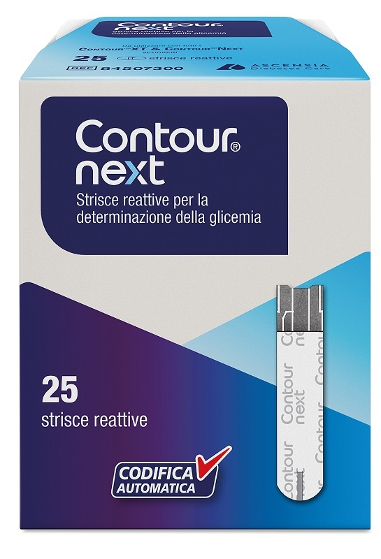 STRISCE MISURAZIONE GLICEMIA CONTOUR NEXT 25 PEZZI - Gruppofarmastore.it