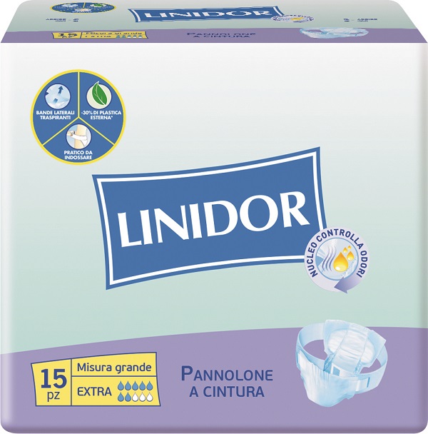 PANNOLONE LINIDOR A CINTURA EXTRA MISURA GRANDE 15 PEZZI - Gruppofarmastore.it