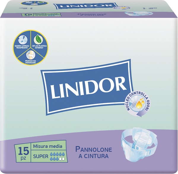 PANNOLONE LINIDOR SUPER PANNOLINO A CINTURA MM 15 PEZZI - Gruppofarmastore.it