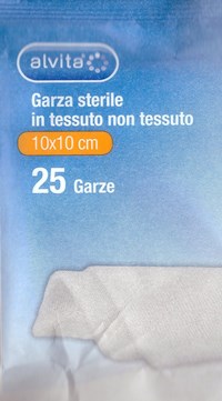 ALVITA GARZA STERILE IN TESSUTO NON TESSUTO 10X10CM 25 PEZZI - Gruppofarmastore.it